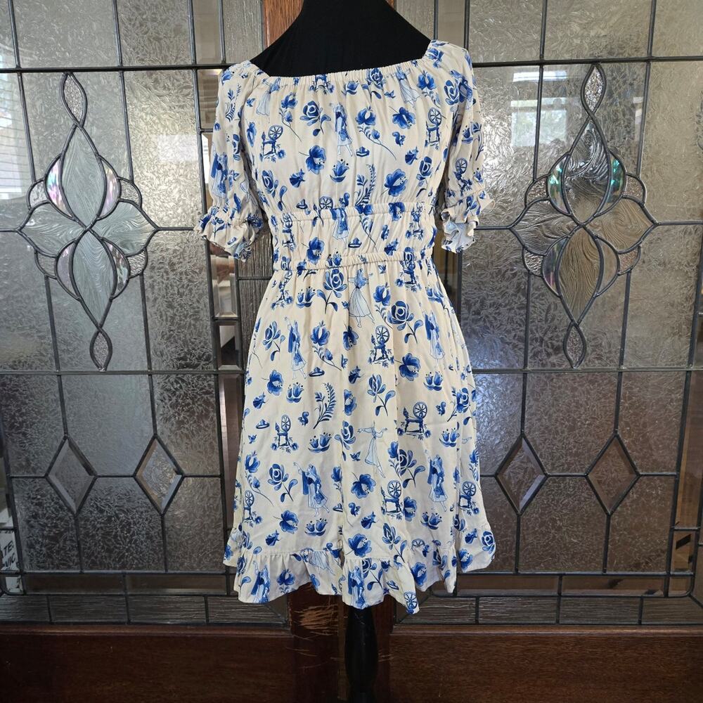 Disney Sleeping Beauty Floral Icons Allover Print Smock Dress BoxLunch Exclusive